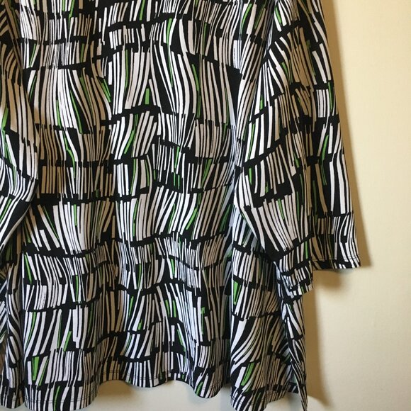 Surreal Warped Book Shelf Black Rhinestone Tunic Blouse - Picture 7 of 16